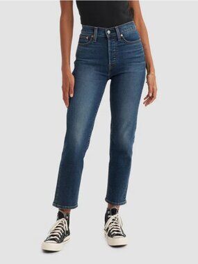 Levi's® High-Rise Wedgie Straight Cropped Jeans - Indigo Here We go 25x28
